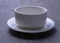 Lead Free 210ml Soup Ceramic Bowl Set With Saucers
