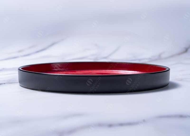 Impact Resistance Straight Ceramic Dinner Plate Microwave Safe